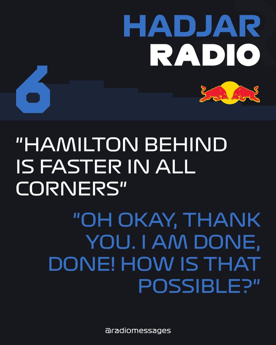JammieBryan's tweet photo. Life comes at you fast, Just ask Hadjar 😰
@LewisHamilton @Isack_Hadjar @F1 https://t.co/sXRaH1svNc