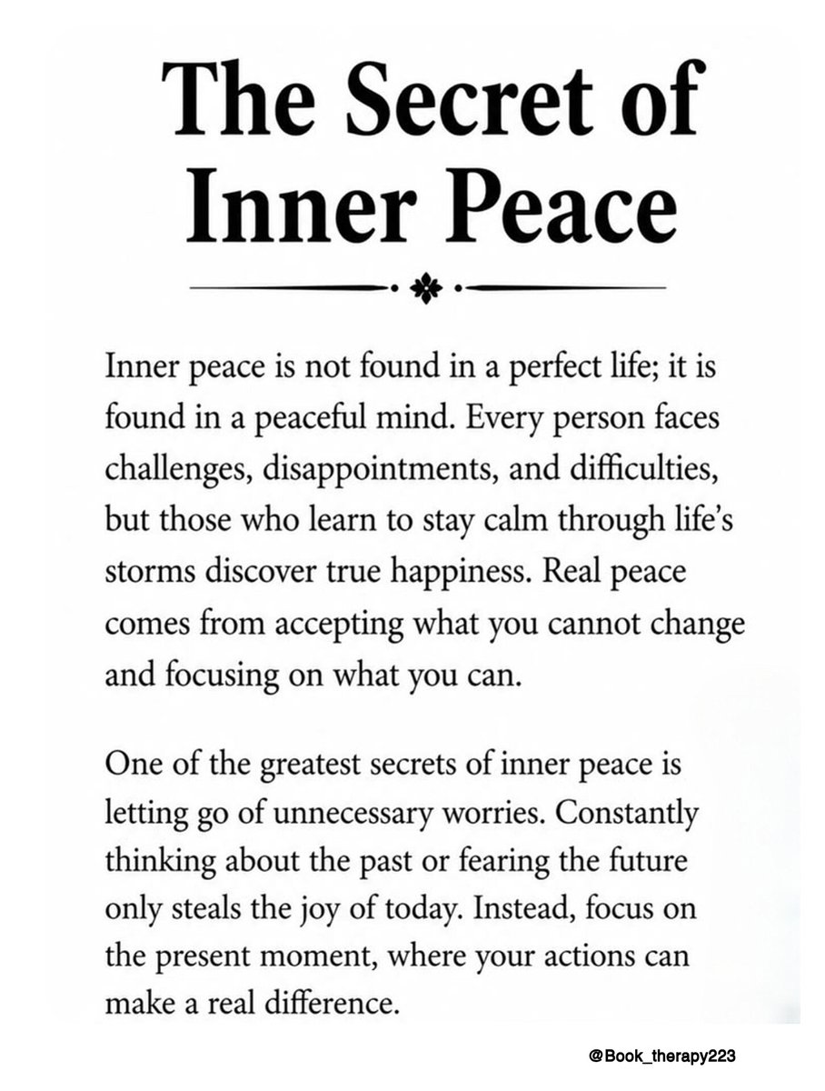 Book_therapy223's tweet photo. The Secret of Inner Peace https://t.co/rFs5RpmiZ6
