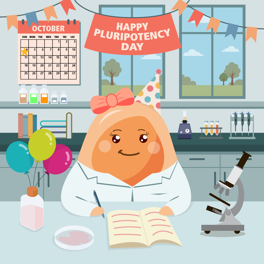 STEMCELLTech's tweet photo. Join ESsie the pluripotent stem cell in celebrating Pluripotency Day this October 4! For a bit of fun, spot the 10 differences in these two images.

Celebrate OCT4 all year round with our pluripotent stem cell-related wallcharts; request free copies to decorate your lab: https://t.co/MF2ePD1QHK

#OCT4 #PSC #PluripotencyDay