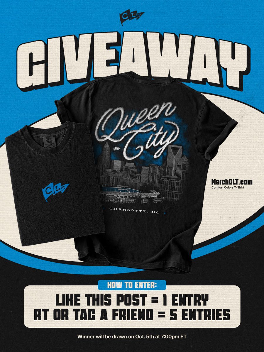 djdotmp4's tweet photo. We just launched our first line of merch over at @SportCLT with a ton of Charlotte sports-centric items.

We’re giving away ANOTHER free shirt, this time our “Skyline” tee.

Just like this post to enter, or tag someone or RT for another 5 entries! https://t.co/XpdlG8IrBZ