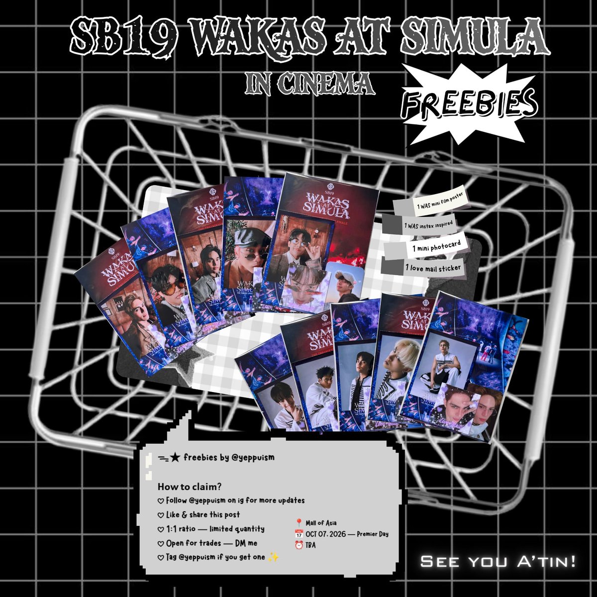 superior_ja's tweet photo. ᯓ★ freebies by yeppuism

𝗛𝗼𝘄 𝘁𝗼 𝗰𝗹𝗮𝗶𝗺? 
☘️ Follow '@yeppuism' on ig for more updates 
☘️ Like &amp; share this post 
☘️ 1:1 ratio — limited quantity 
☘️ Open for trades — DM me 
☘️ Tag yeppuism if you get one ✨️

📍 Mall of Asia 
📅 OCT 07, 2026 — Premier Day 
⏰ TBA https://t.co/pNhPDr5fUG