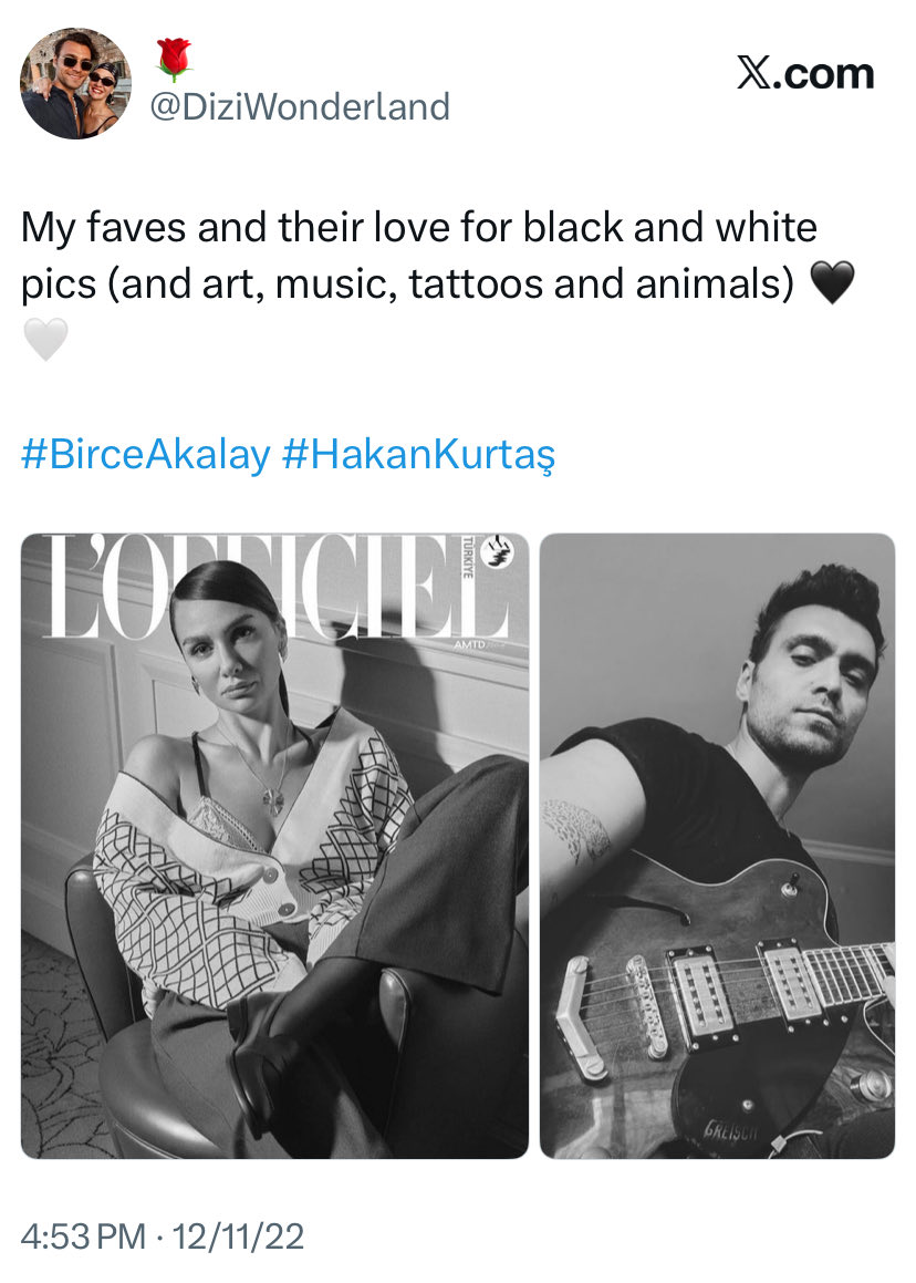 DiziWonderland's tweet photo. When I started shipping them, I was very sure of one thing: Their best couple photos will be in black and white 🤍🖤 I was so right 🥹🥹❤️🔥❤️🔥
And I was shipping them even before they met 😭😭😭😭
#BirceAkalay #HakanKurtaş #BirHak https://t.co/Jg3RHsjBd8