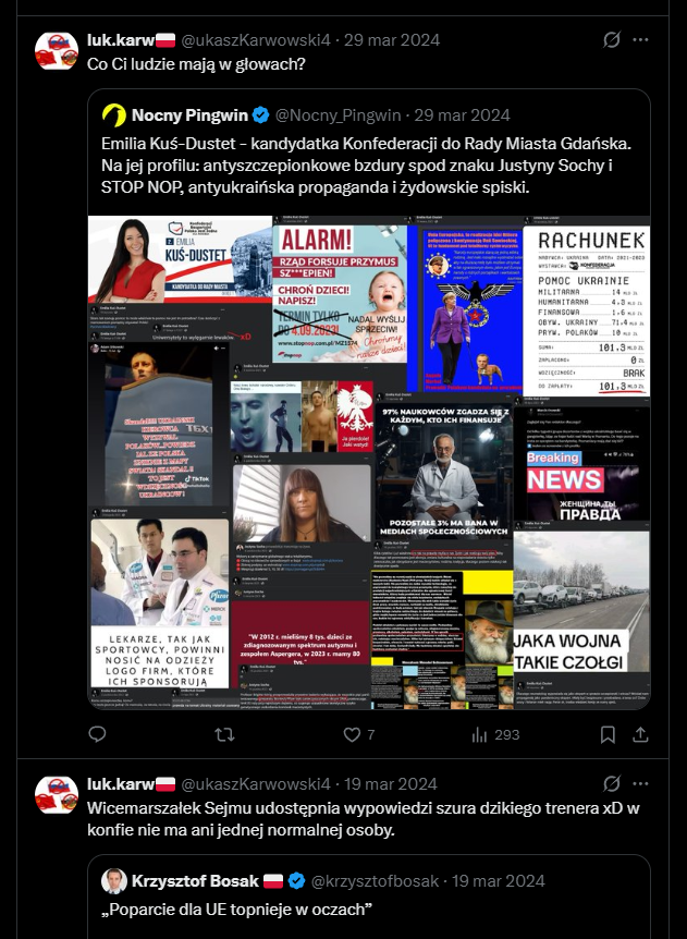 NSocialy's tweet photo. @ukaszKarwowski4 @Wlodek_Skalik @KoronyPolskiej @GrzegorzBraun_ @Roman_Korona @KoronaWarszawa @KoronaMlodych @KonradNiznik_ @rafalhubert @JacekWilkPL @WyrzykowskiPS mam ci każdy twój post tu wklejać? Ić lewaczku posłuchaj sobie nowego filmu zandberga https://t.co/iLp2xFZU89