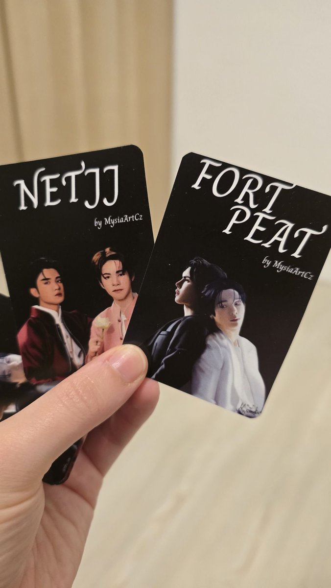 MysiaArtCz's tweet photo. Finally got my own photocards with my fan arts for FortPeat and NetJJ! Thank you to the organizers @TheBossSquad_EU for producing them. 
😊 https://t.co/QI1vU6dyLS