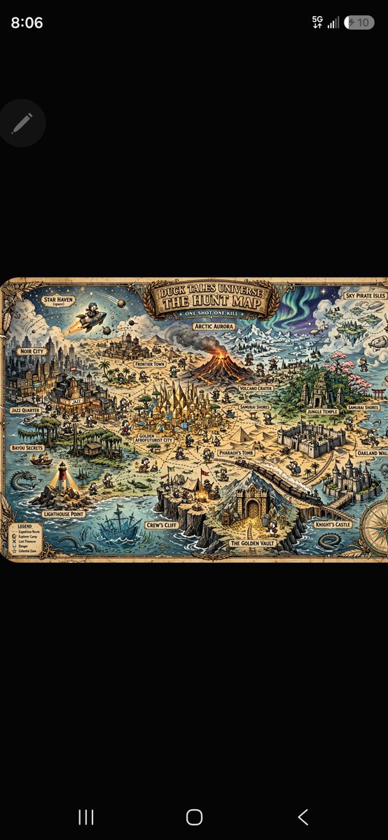JoshuaJ13366364's tweet photo. 🗺️ THE KNOWN LANDS — charted in gold.
🌫️ THE UNKNOWN — still shrouded in fog.
Every treasure hunter needs a map. Mine has 20 worlds and counting.
🦆 DUCK TALES UNIVERSE — the hunt continues.
#OneShotOneKill #DuckTales #XRPL #NFTArt https://t.co/W3SZdo3FEb