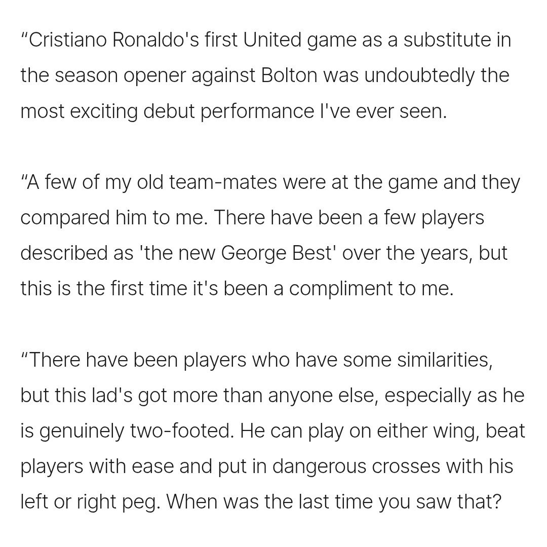 Saintthird_'s tweet photo. George Best talking about 18 year old Cristiano back in 2003. https://t.co/kkTXOo5wBE