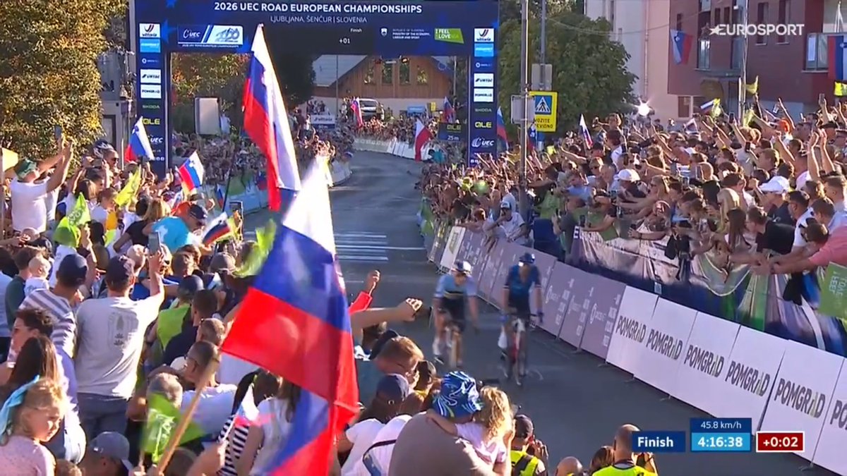 LeGruppetto's tweet photo. REMCO EVENEPOEL EST CHAMPION D'EUROPE ! Le Belge (26 ans) bat l'Italien Giulio Ciccone pour décrocher un premier sacre continental sur la course en ligne ! 

JO, Mondiaux, Europe... Courses en ligne et chronos : Evenepoel a désormais tout gagné avec sa sélection. #EuroRoad26 https://t.co/RcrONlovjX