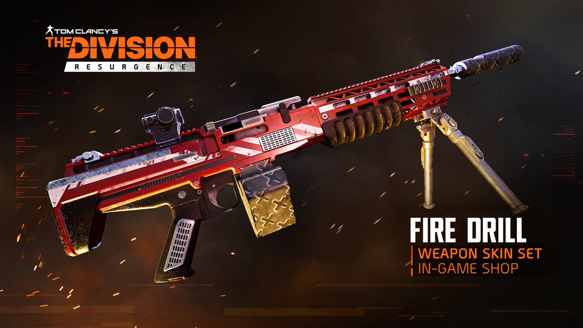TheDivMobile's tweet photo. 🔥 Break glass in case of style emergency.
Grab the Fire Drill Weapon Skin in #TDResurgence and let your loadout raise the alarm. https://t.co/TPRHXwMa39