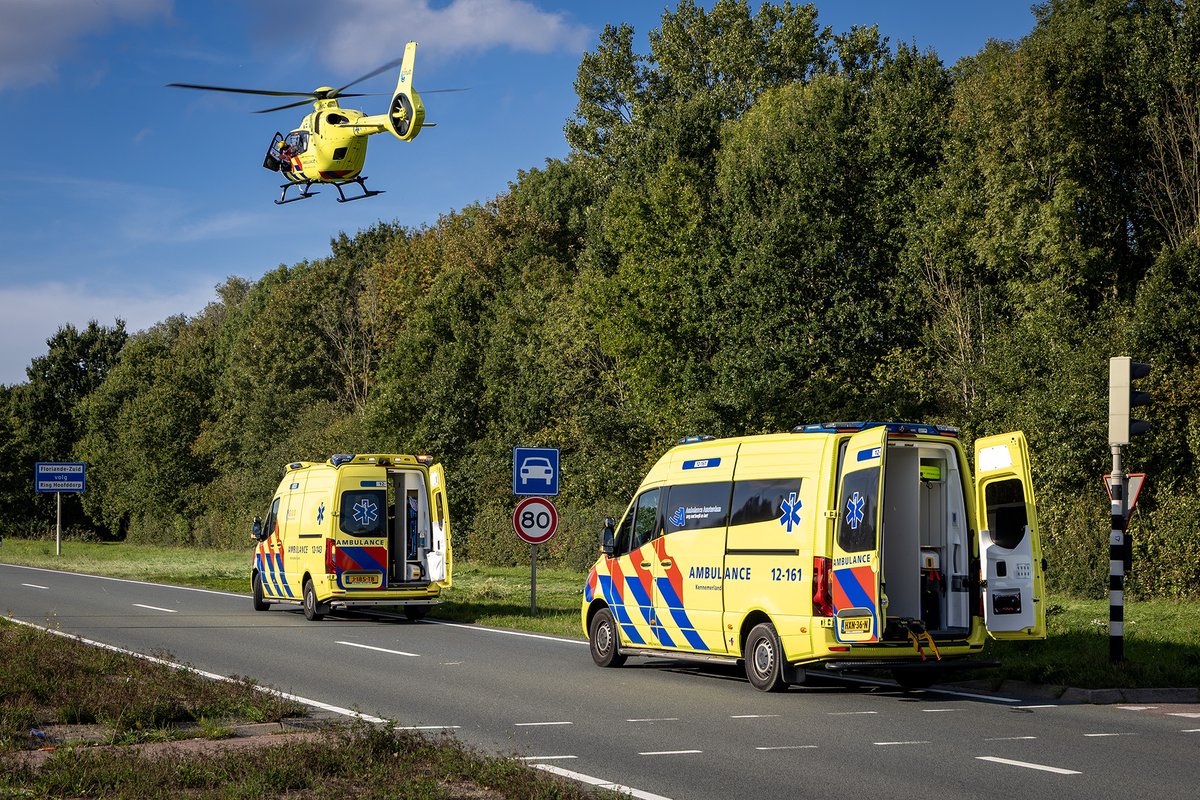 Ernstig ongeval met motorrijder op Kruisweg in Hoofddorp