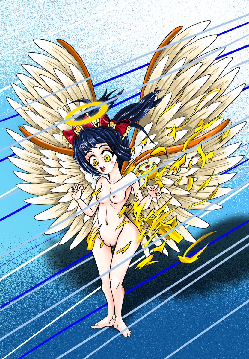 Cherubcorps's tweet photo. #AngelicAviary #LaTailorGirl #ENF Ophanim stripped naked. Even eldritch beings can have a "Kyaa!" moment. https://t.co/TkKnpIpBUU