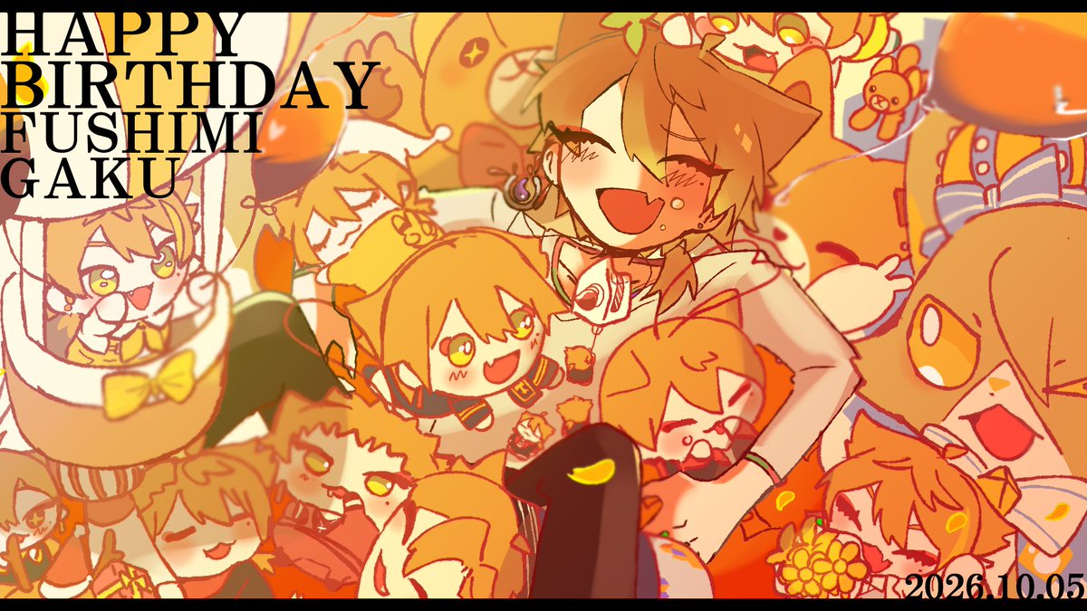 Vhatopi's tweet photo. #絵ガク
#伏見ガクバースデー2026 
#伏見ガク誕生日合作2026
お誕生日おめでとうございます！！！
ピースフル🍀で楽しい27歳になりますように！！✌✨ https://t.co/6Xwc7FFqCQ