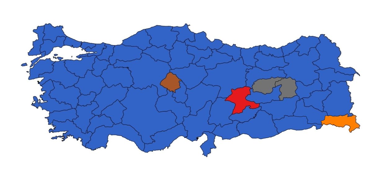 SecimHarita's tweet photo. 1968 Yerel Seçimleri İl Genel Meclisi Haritası
🟦AP %49
🟥CHP %27,9
⬛️Bağımsızlar %6,8
🟧GP %6,7
🟫MP %3,5
TİP %2,7
BP %1,6
CKMP %1
YTP %0,7 https://t.co/1a1unHYdi6