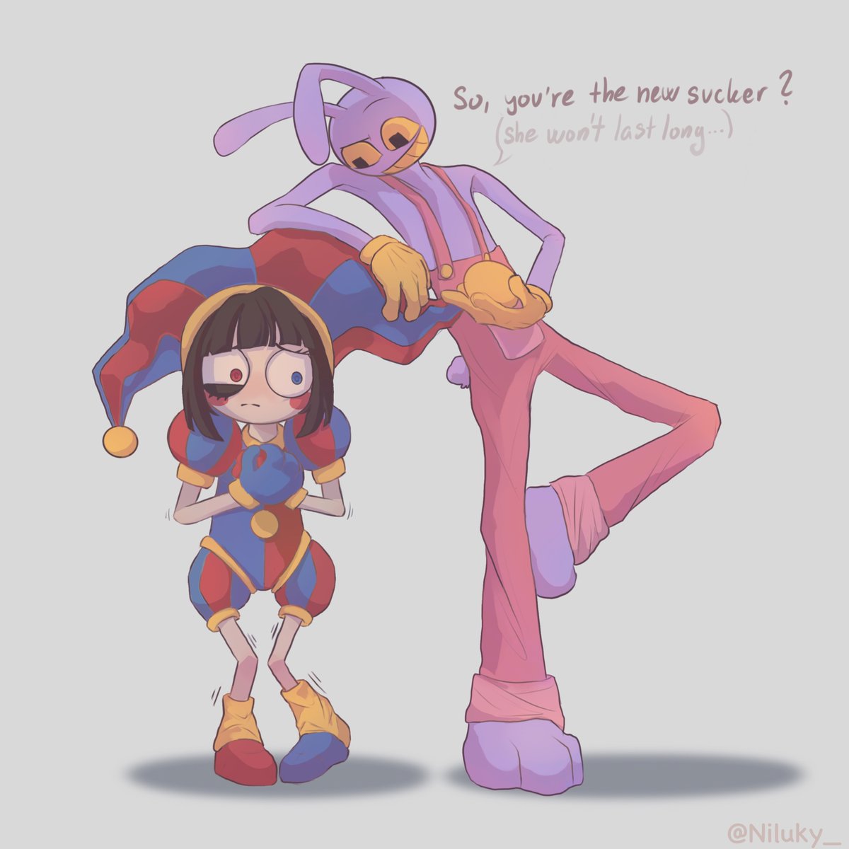 Niluky_'s tweet photo. day 1: New sucker
(A bit late, but I still want to try to participate)
#funbuntober2026 #funnybunny #jax #pomni #tadc https://t.co/jiQ2xuJvhu