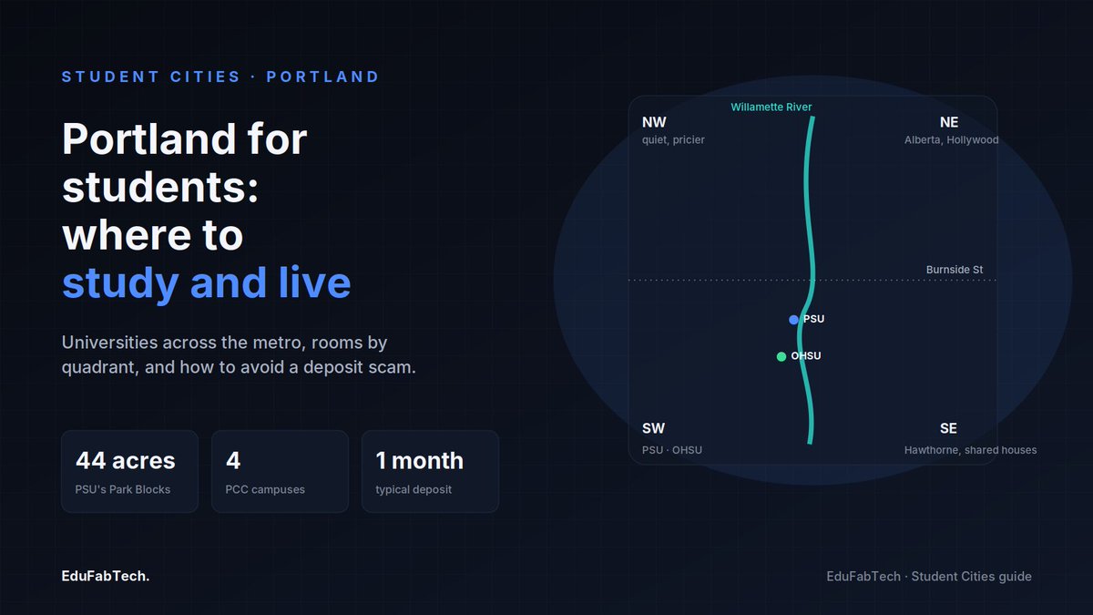 EduFabTech's tweet photo. Studying in Portland, United States: universities, housing and student life

#CostOfLiving #PublicTransport #StudentCities #StudentHousing #StudentLife

https://t.co/beRwZhLTpR https://t.co/Z7S2cYkVPx