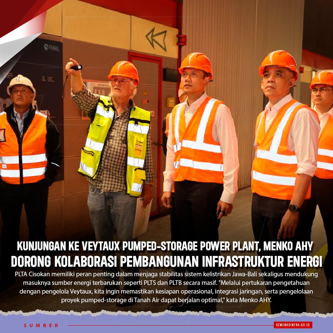 AHY_Galery's tweet photo. Kunjungan ke Veytaux Pumped-Storage Power Plant, Menko AHY Dorong Kolaborasi Pembangunan Infrastruktur Energi https://t.co/RZowur8RvS