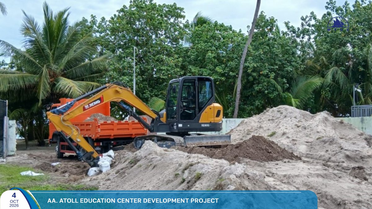 MTCCPlc's tweet photo. Project Update: Design and Build of Development of Infrastructure in AA. Atoll Education Center (AA. Rasdhoo School)

Foundation excavation works are currently ongoing at the project site.

Follow more updates at: https://t.co/gj1h168wwY

#MTCCProjects #TeamMTCC #RayyithungeKunfuni #GaumuBinaakurumugaaMTCC