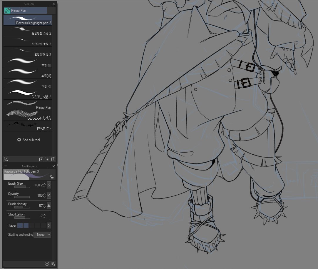 Soch0k's tweet photo. I found a brush that works really well for me! The lineart process has become noticeably faster, and I’m really happy about it! By the way, this is a small sneak peek of a future adopt >_< https://t.co/H7mc5AGEcT