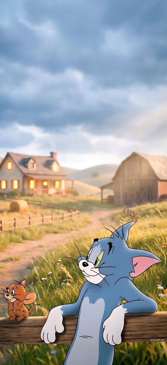 Moody_abstract's tweet photo. Two nostalgic Tom &amp; Jerry aesthetic wallpapers for your phone lock screen:
 Stargazing on the rooftop under the full moon ✨
 Peaceful sunny day in the countryside 🏡
📲 Save this post for 4K quality! Which side are you choosing today? 👇
#Wallpapers #PhoneWallpaper #Nostalgia https://t.co/O1KpMFKUR3
