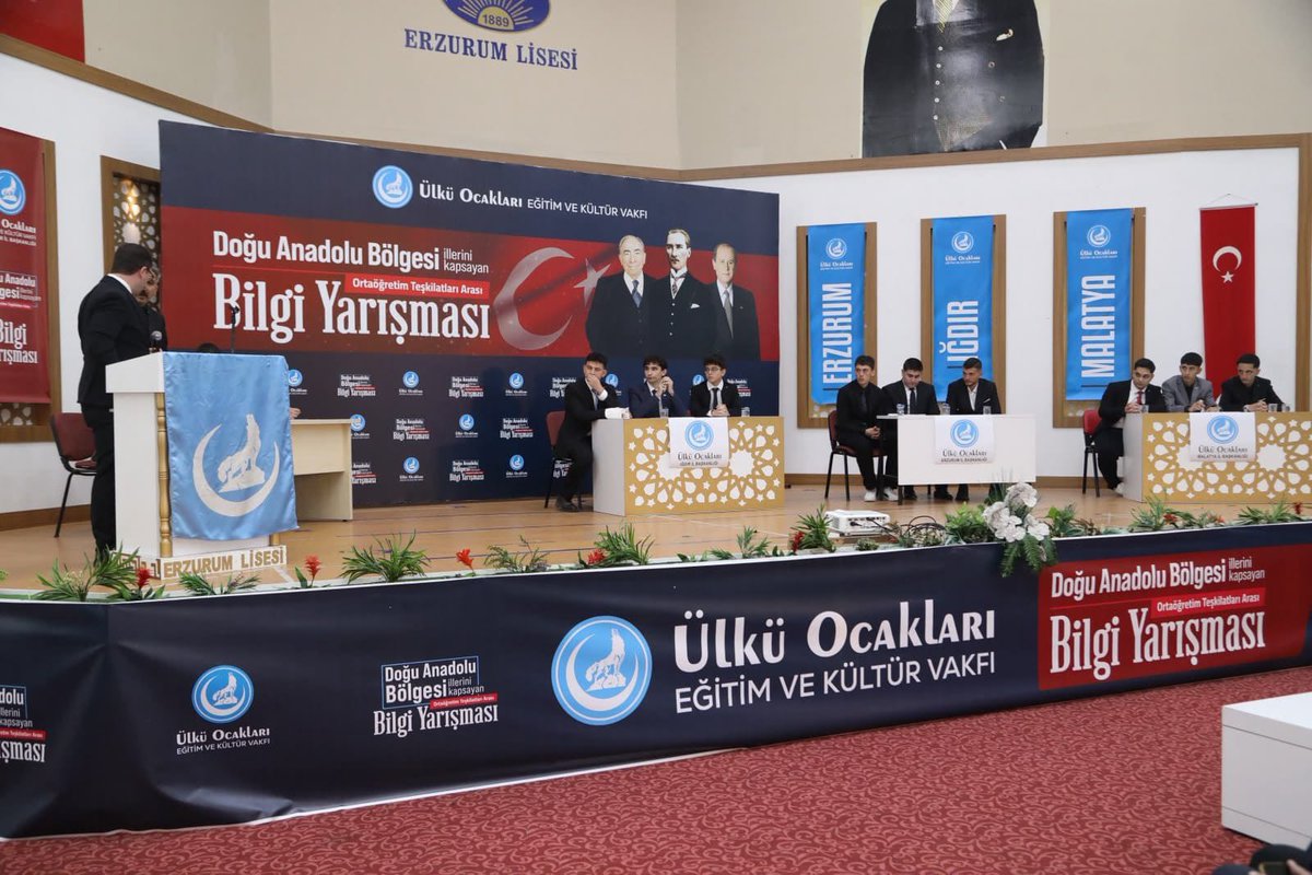 berkaksak01's tweet photo. Ülkü Ocakları Eğitim ve Kültür Vakfı Genel Merkezimiz tarafından düzenlenen, Doğu Anadolu Bölgesi illerini kapsayan Ortaöğretim Teşkilatları Arası Bilgi Yarışması’nın finali Erzurum’da gerçekleştirildi.

🏆 Erzurum 
🥈 Iğdır 
🥉 Malatya 

Emeği geçen tüm teşkilatlarımıza ve yarışmaya katılan gençlerimize teşekkür ediyor, dereceye giren illerimizi tebrik ediyoruz.
@ayyildirim1