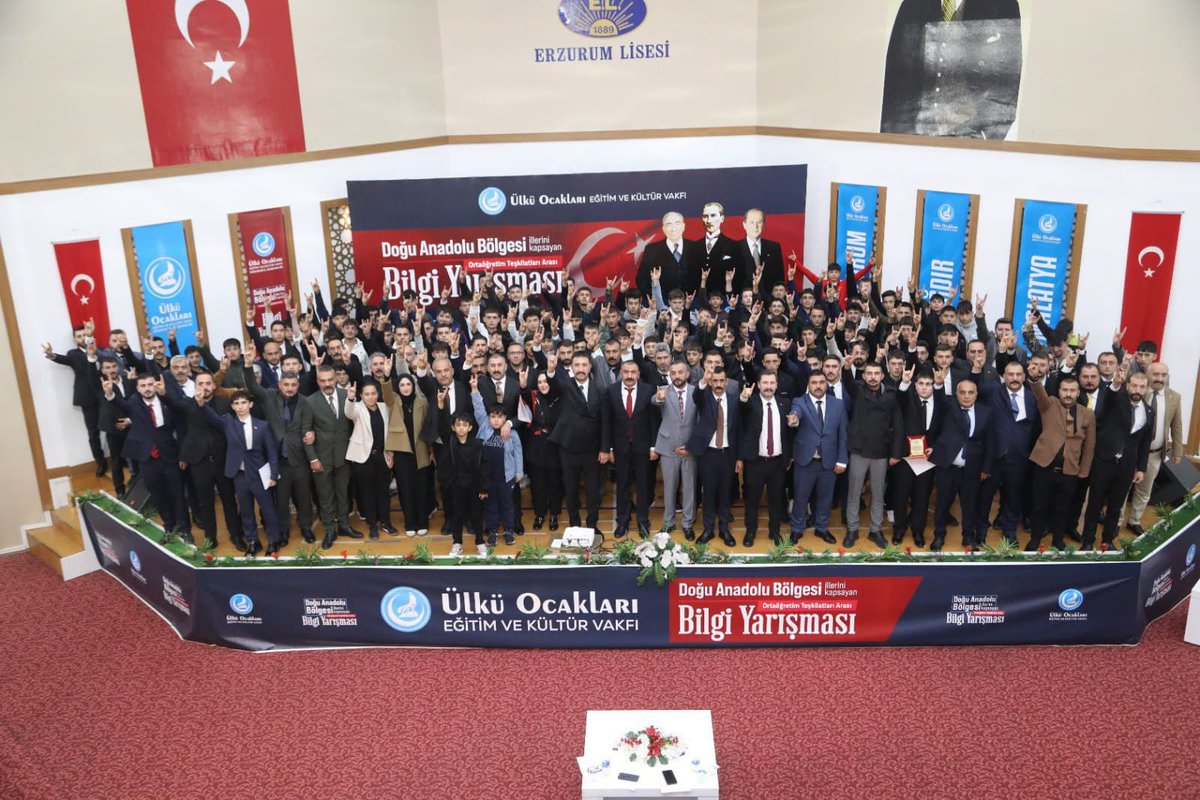 berkaksak01's tweet photo. Ülkü Ocakları Eğitim ve Kültür Vakfı Genel Merkezimiz tarafından düzenlenen, Doğu Anadolu Bölgesi illerini kapsayan Ortaöğretim Teşkilatları Arası Bilgi Yarışması’nın finali Erzurum’da gerçekleştirildi.

🏆 Erzurum 
🥈 Iğdır 
🥉 Malatya 

Emeği geçen tüm teşkilatlarımıza ve yarışmaya katılan gençlerimize teşekkür ediyor, dereceye giren illerimizi tebrik ediyoruz.
@ayyildirim1