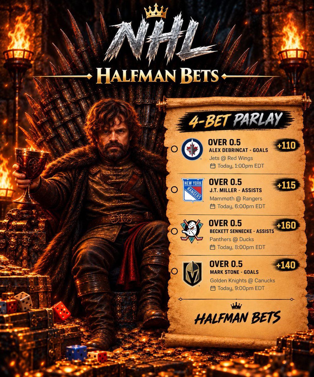 Halfmanbets's tweet photo. NHL GOALS + ASSISTS 

We are smacking one of these, missed by 1 last night! https://t.co/N6AZoC6A3Y