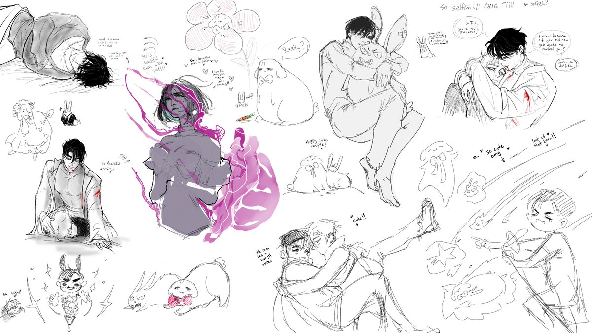 ByMerime's tweet photo. We had another cool magma date with dearest @/Lunte_bun !! 
Lun is soo cool, look at all the pain and suffering she drew and how awesome it all looks!! Yes Lun hurt me more pls pls pls (I love this) https://t.co/sgSqcEYgPq