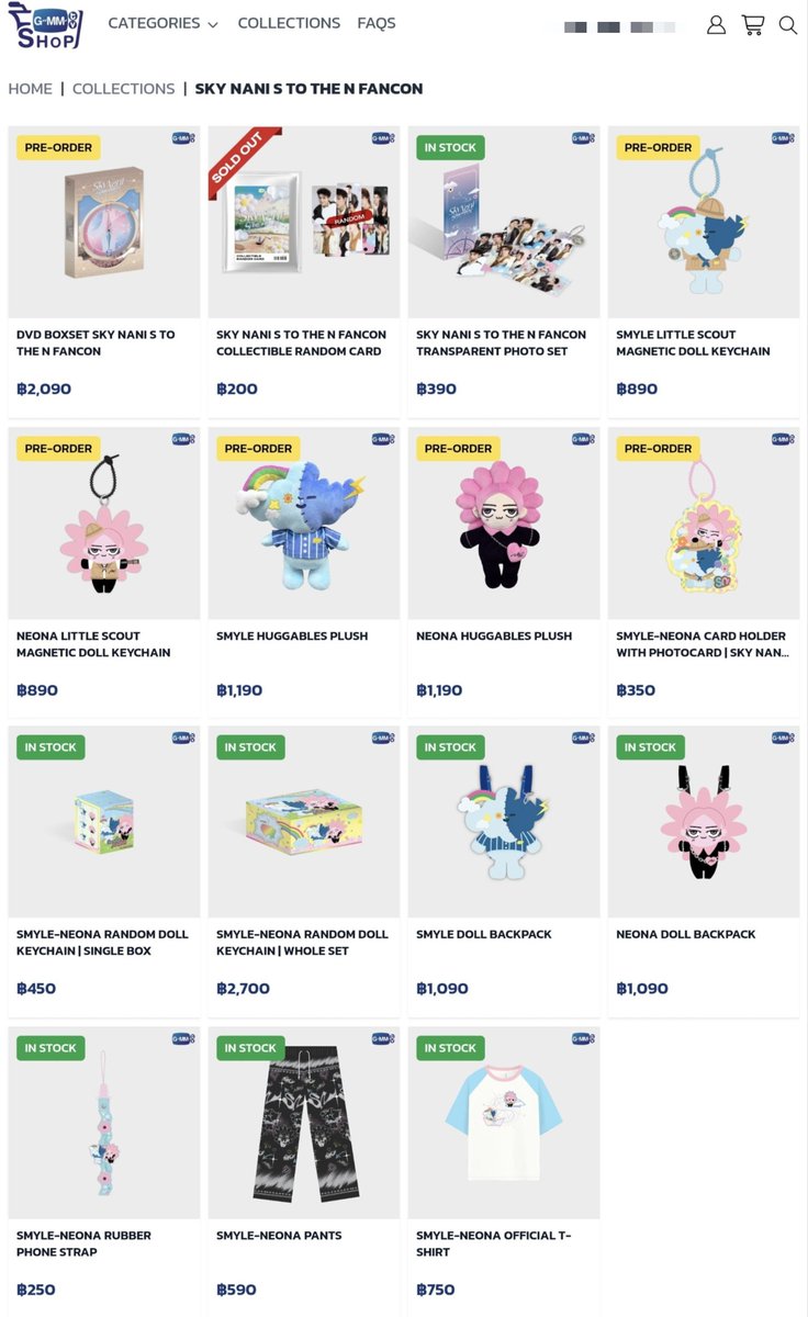 SN_Unmei's tweet photo. ✨🛍️ SKY NANI S TO THE N FANCON COLLECTION สินค้าน่ารักๆ มาให้เลือกช้อปกันแล้วสำหรับแฟนๆ สกาย–นานิ 🩵🩷✨

📍 PRE-ORDER | 04 OCT 2026
• Smyle Little Scout Magnetic Doll Keychain — ฿890
• Neona Little Scout Magnetic Doll Keychain — ฿890
• Smyle Huggables Plush — ฿1,190
• Neona Huggables Plush — ฿1,190
• Smyle–Neona Card Holder — ฿350

 📍 PRE-ORDER | 01 NOV 2026
• DVD BOXSET — ฿2,090

📦 IN STOCK
• Transparent Photo Set — ฿390
• Random Doll Keychain Single Box — ฿450
• Random Doll Keychain Whole Set — ฿2,700
• Smyle Doll Backpack — ฿1,090
• Neona Doll Backpack — ฿1,090
• Smyle–Neona Rubber Phone Strap — ฿250
• Smyle–Neona Pants — ฿590
• Smyle–Neona Official T-Shirt — ฿750

บางรายการเป็น PRE-ORDER / บางรายการ IN STOCK
ใครเล็งชิ้นไหนไว้ รีบจับจองกันได้เลยน้าา 🛒✨

📌 สั่งซื้อ / ดูรายละเอียดสินค้า : GMMTV SHOP https://t.co/nVvDVsUwsc
#skywongravee #hirunkit_ #SMYLE #NEONA
