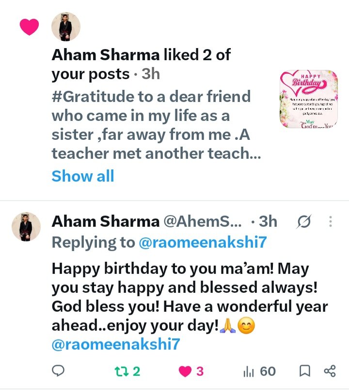 raomeenakshi7's tweet photo. @AhemSharrma #AhamSharma Your wishes Arjun Sir and Choti @sehgal_monica made my day #ArDhika were our soul and till today when I'm completing 77yrs feel I'm blessed to follow you both .My prayers and blessings to both and all your fans ..@AhemSharrma @golden6292 https://t.co/GFYAmduAor