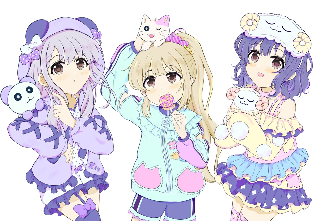 crd1206's tweet photo. メインパネルに使う３人のイラスト、手直しするかもですが一応出来上がりましたー！
改めてよろしくお願いします🙏 https://t.co/HS5ItDEZ9w