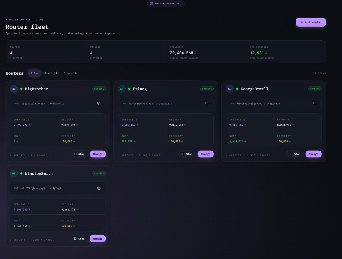 citadelfoss's tweet photo. 🚨 Introducing Portal 🚨

Our first unified app for everything OpenSwap: swap clients and routers in one place.

Make swaps, explore the market, manage liquidity, run multiple routers, and earn fees.

Runs on your desktop or on a headless server like a VPS or Umbrel.

🔗 👇 https://t.co/7mL8VR0AJb
