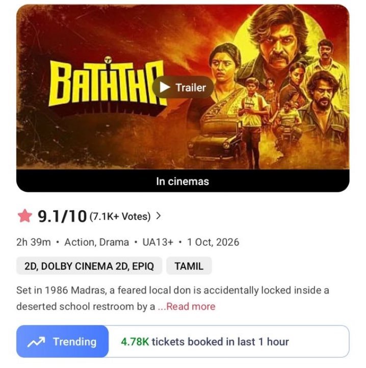 Sathurthi_S's tweet photo. Heart warming film🥹❣️✨

A brilliant performance by @Vijay Sethupathi and @Sai Prithviraj. A truly engaging story, presented without any dilution or compromise. Kudos to director @balaji_tharanitharan for bringing it to the screen so beautifully

#Baththa tamil film https://t.co/0ki4c8wKij