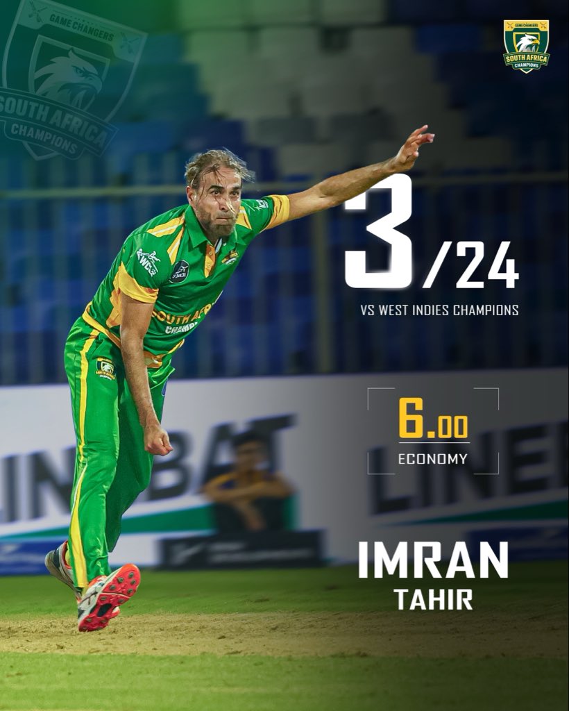 GCSAchampion's tweet photo. Spin cycle in full swing. Tahir bags 3. 🌀🔥

#southafricachampions #gamechangersfzco #wcl2026 https://t.co/3pIvOLNkil