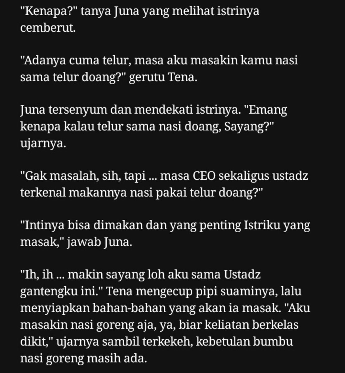 fvckstarboy_'s tweet photo. (14-15) juna gaboleh makan nasi ama telur doang soalnya dia ustadz + ceo trus ga cuman tena doang yg hamil tapi taya juga jadi sisa si wina yg belum nikah trus tau2 ternyata si yahya udh kenal ama bapaknya wina trus wina dijodohin ama yahya2 itu (wina udh lulus kuliah) https://t.co/zJYu7qZid9