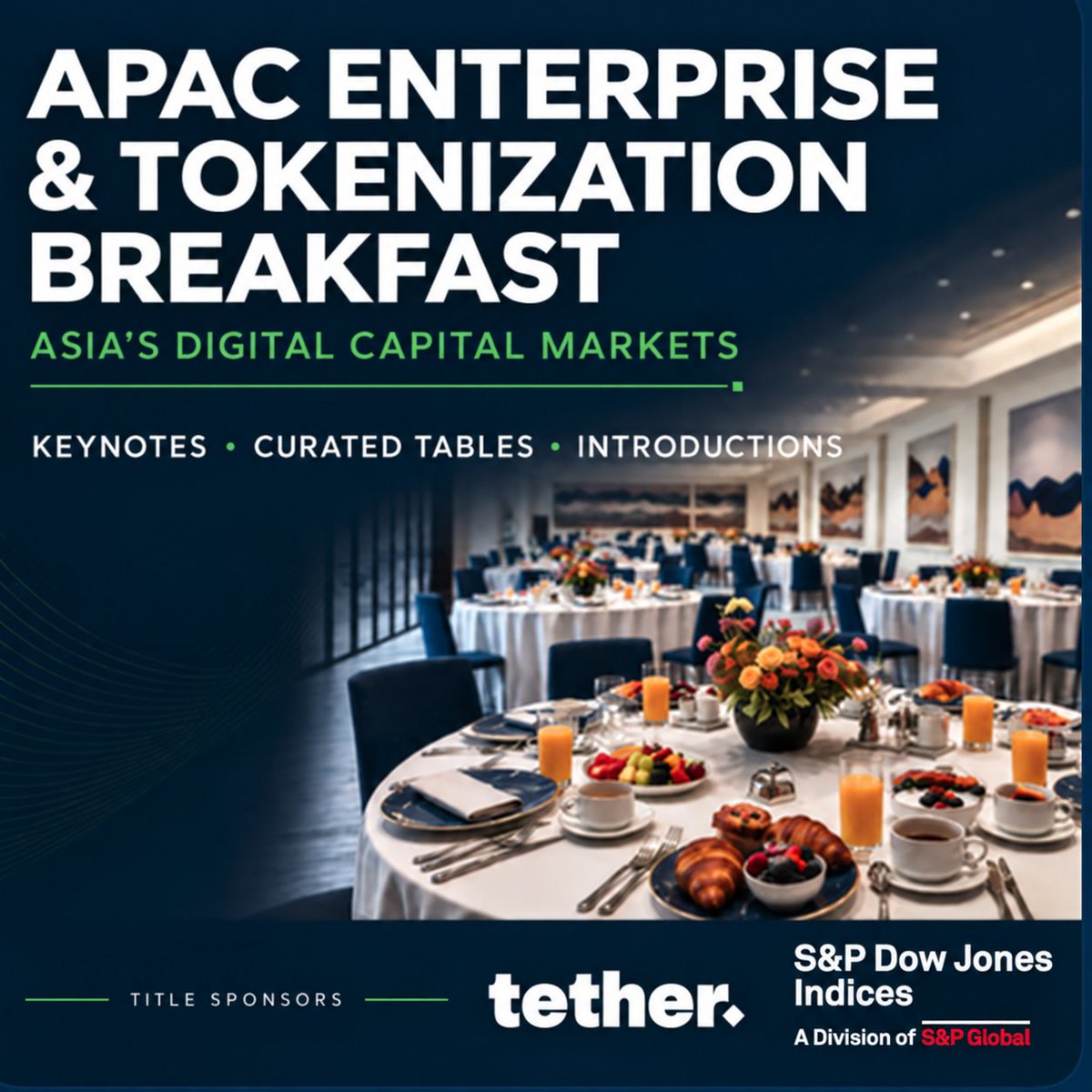 CapSummitGlobal's tweet photo. The Capital Summit Singapore opens on 6 October with a breakfast session for senior allocators, asset managers and institutional investors, held ahead of the main conference.

🗓 𝗧𝘂𝗲 𝟲 𝗢𝗰𝘁 · 𝟬𝟵:𝟬𝟬–𝟭𝟮:𝟬𝟬 𝗦𝗚𝗧
📍 Conrad Singapore Orchard

Breakfast Session — Programme
𝟭𝟬:𝟬𝟬 Antoni Martin (@antonimarber), Head of WDK Expansion, @tether
𝟭𝟬:𝟭𝟬 Sean Chung (@seanchung_RWA), VP, Global Business Development, @R25Official
𝟭𝟬:𝟮𝟬 Miyeon Michelle Choi (@0nchainnoona), Director of Institutional Business, @dsrvlabs, with Dan Sun, Head of APAC, @Alchemy
𝟭𝟬:𝟯𝟬 Resa Ng (@resaang), Strategic Projects Manager, @Starknet
𝟭𝟬:𝟰𝟬 Hyung Yeon Lee (@Lee_HyungYeon), CEO, @AltusLabsHQ
𝟭𝟬:𝟱𝟬 Panel: The Institutionalization of Crypto: What Becomes Investable Next?
Alex Odagiu (@odagius), Investment Partner, @YZiLabs
Joey Shin (@jshinny12), Junior Partner, @PanteraCapital
Robbie Nakarmi (@redonettii), Partner, @further
Dan Park (@danpark012), Senior Investor, @hashed_official
𝟭𝟭:𝟬𝟱 Adam Bilmes, Head of Digital Asset and Tokenization Sales, @SPDJIndices
𝟭𝟭:𝟭𝟱 Alex Lim (@alexlimasia), Head of APAC, @LayerZero_Core
𝟭𝟭:𝟮𝟱 Bobby Zagotta (@BobbyZagotta), Chief Business Officer, @Subzero_Labs

The panel will consider whether a project with recurring users and growing revenue is investable when tokenholder rights remain uncertain and exit liquidity is limited.

Attendance is limited and subject to review.

Title sponsors: @tether and @SPDJIndices
Organised with @AsiaStablecoin and co-hosted by @FourPillarsFP and @LayerZero_Core during TOKEN2049 Week, the day before @token2049 opens.

Request attendance: https://t.co/99yobrPphY
https://t.co/MgFsedwyjf

#DigitalAssets #TOKEN2049