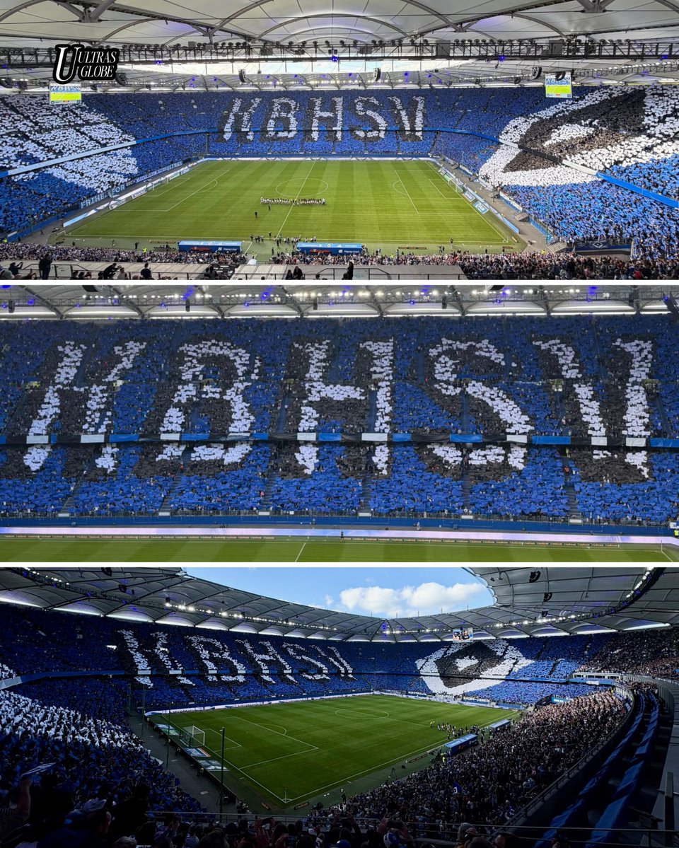 Ultras_globe17's tweet photo. 04.10.2026, 🇩🇪Hamburger SV vs 🇩🇰FC København, "KBHSV" Tifo celebrating nearly 20 years of friendship between Sektion 12 and Nordtribüne.  💙🤍🖤🤝 https://t.co/ZeRooXgFsH
