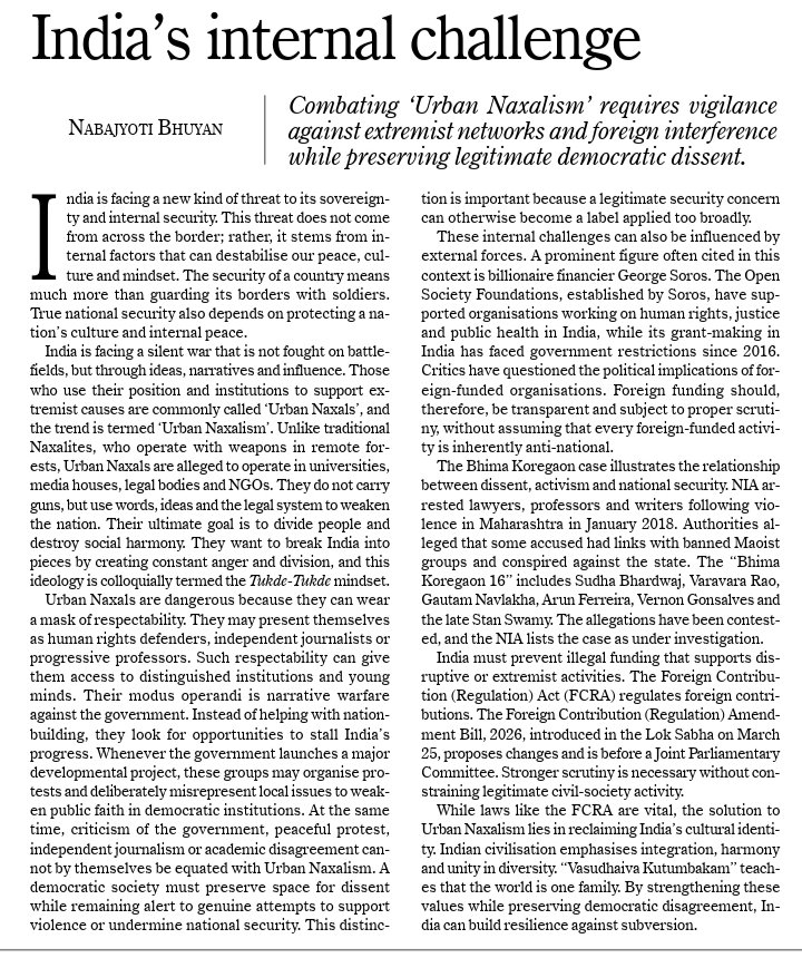 BhuyanNbhuyan's tweet photo. My take on Urban Naxalism, published today on the edit page of the Assam Tribune. https://t.co/oJU9hcE7Io