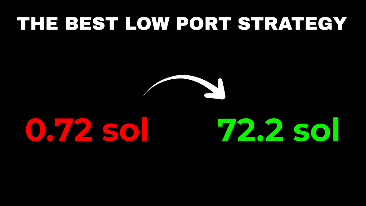 Naoshi100x's tweet photo. The exact low port strategy that took me from 0.7 to 72 SOL.

One setup, checked the same way every single time to find runners. That's genuinely all it takes.

Here's exactly what it is 🧵👇 https://t.co/g83HzDgruQ