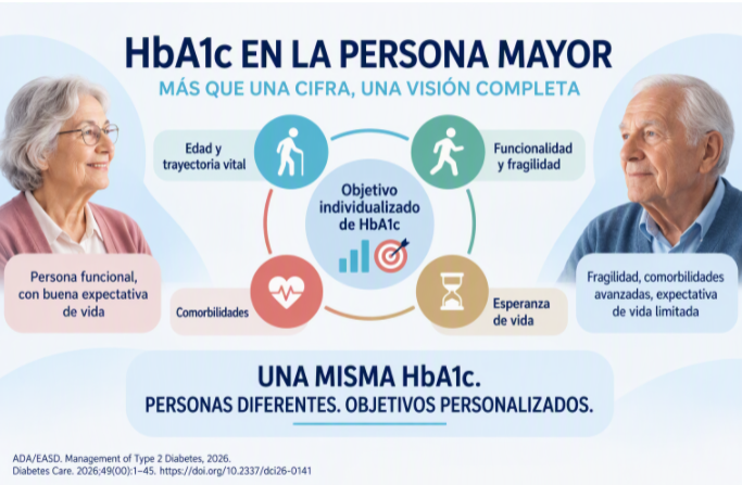 drapauloren's tweet photo. Una misma HbA1c. Personas diferentes. Objetivos personalizados.

El nuevo consenso ADA/EASD 2026 pone el foco en la individualización del control glucémico en las personas mayores.@ADA_Pubs @EASDnews 

#Diabetes #HbA1c #Frailty https://t.co/MhWryLzZ8y