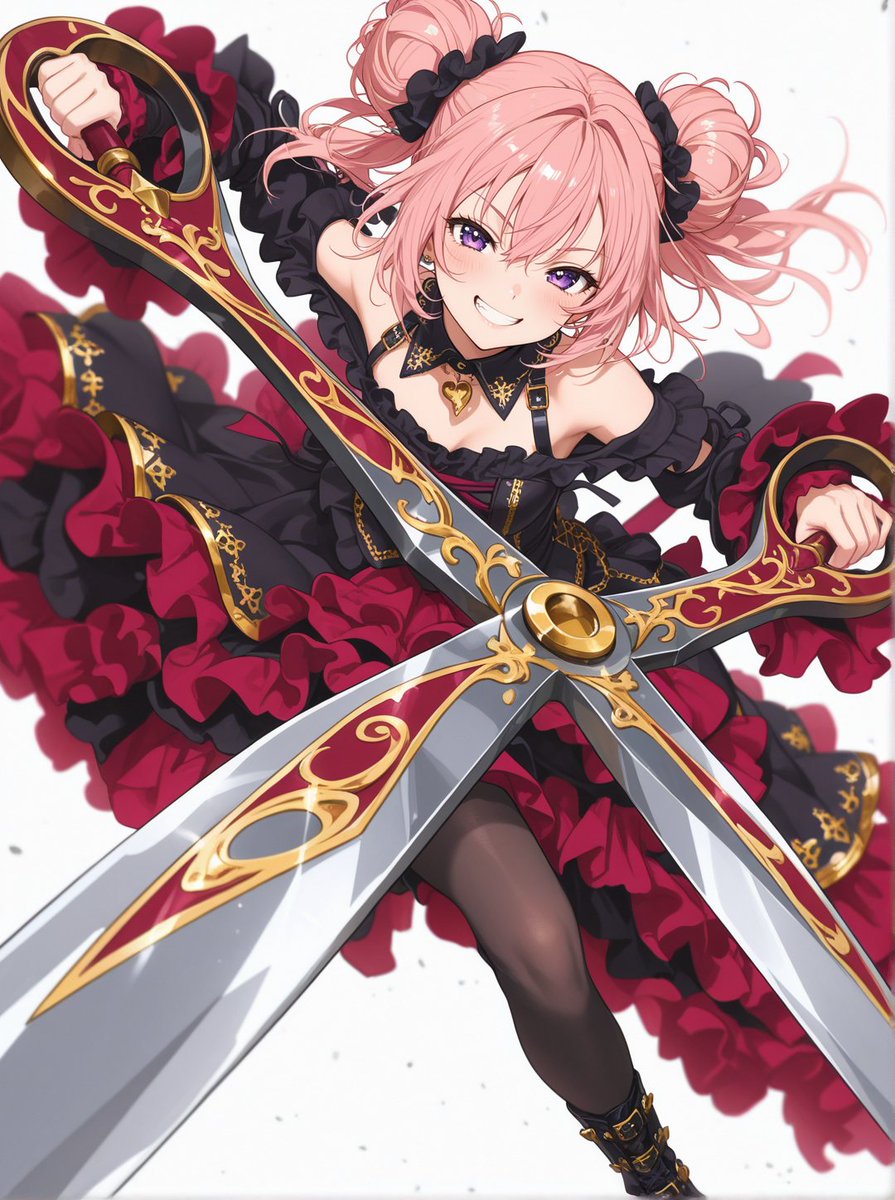 AIPalettel8mj's tweet photo. 巨大鋏娘ができるまで✂️
①SDでキャラデザイン（巨大鋏は出なかった）
②GPTでポーズ＋巨大鋏
③GPTで構図強化
④SDのi2iで表情調整
#AIイラスト #AIart #StableDiffusion #ChatGPTImages https://t.co/iTM3rOpEkS