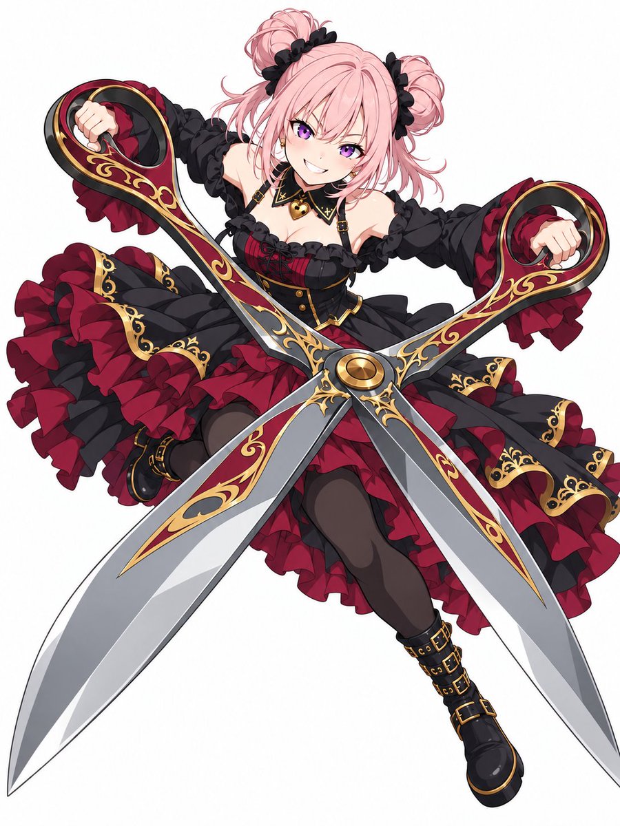 AIPalettel8mj's tweet photo. 巨大鋏娘ができるまで✂️
①SDでキャラデザイン（巨大鋏は出なかった）
②GPTでポーズ＋巨大鋏
③GPTで構図強化
④SDのi2iで表情調整
#AIイラスト #AIart #StableDiffusion #ChatGPTImages https://t.co/iTM3rOpEkS