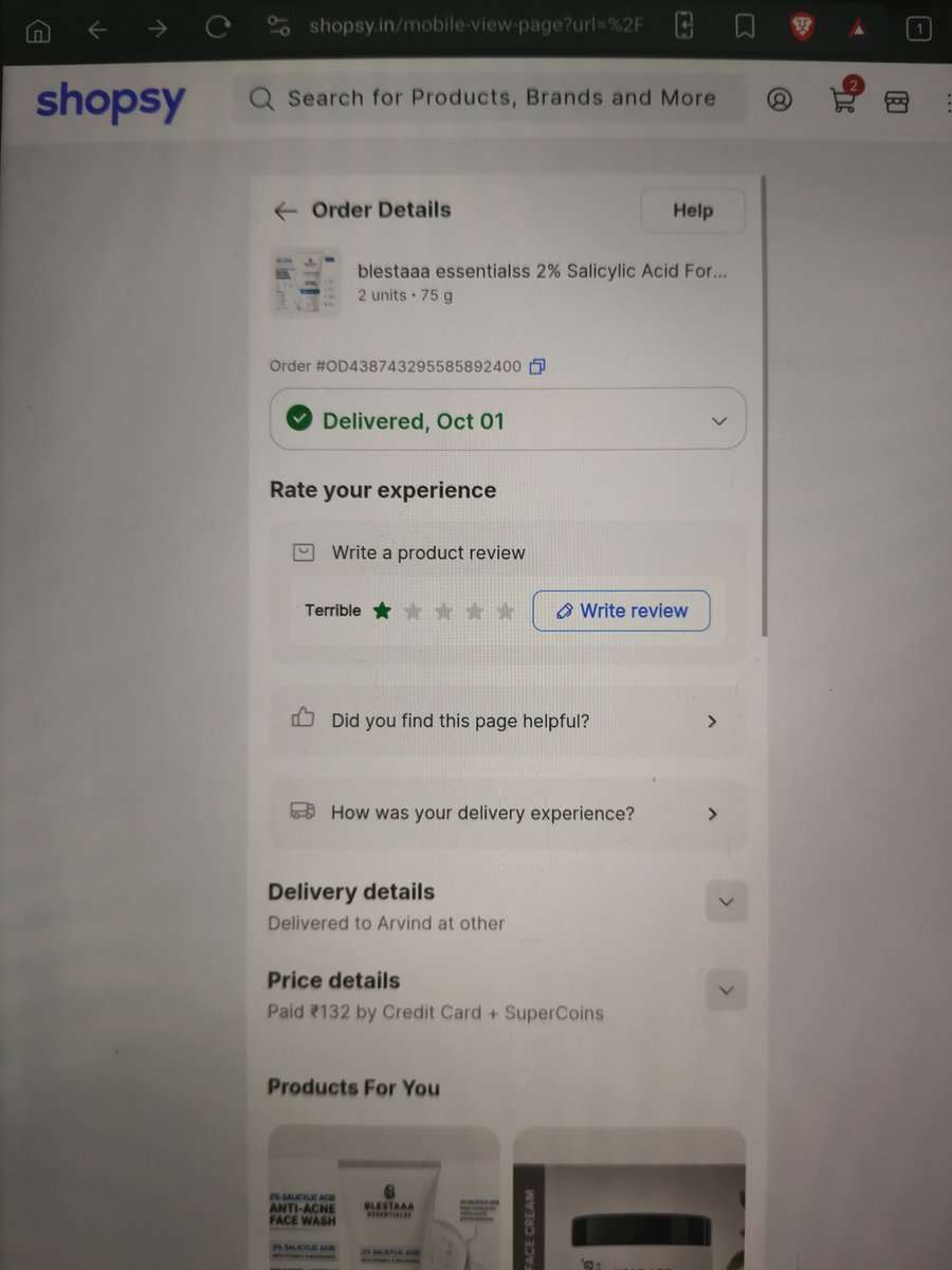 arvindgtt's tweet photo. @flipkartsupport @Flipkart 
I bought this from Shopsy. I feel like The brand has filled this face wash pouch with shampoo. It's completely useless, there's no return option, and the app keeps giving errors. See the rest of the photos. 
Order ID- OD438743295585892400 https://t.co/cmn4Km4qYU