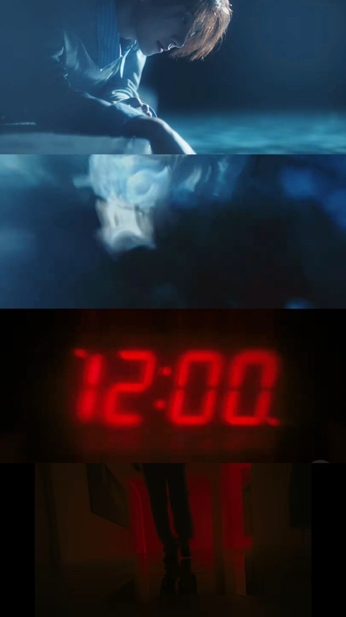 makeshuausmile's tweet photo. i think joshua drowned and jeonghan uses his dreams to go back to the time when joshua was still alive. joshua probably drowned at 12:00, which is why the clock at the beginning starts counting down before 12:00. then jeonghan falls asleep and gets to see joshua again 😭 https://t.co/vBbSH85b1B