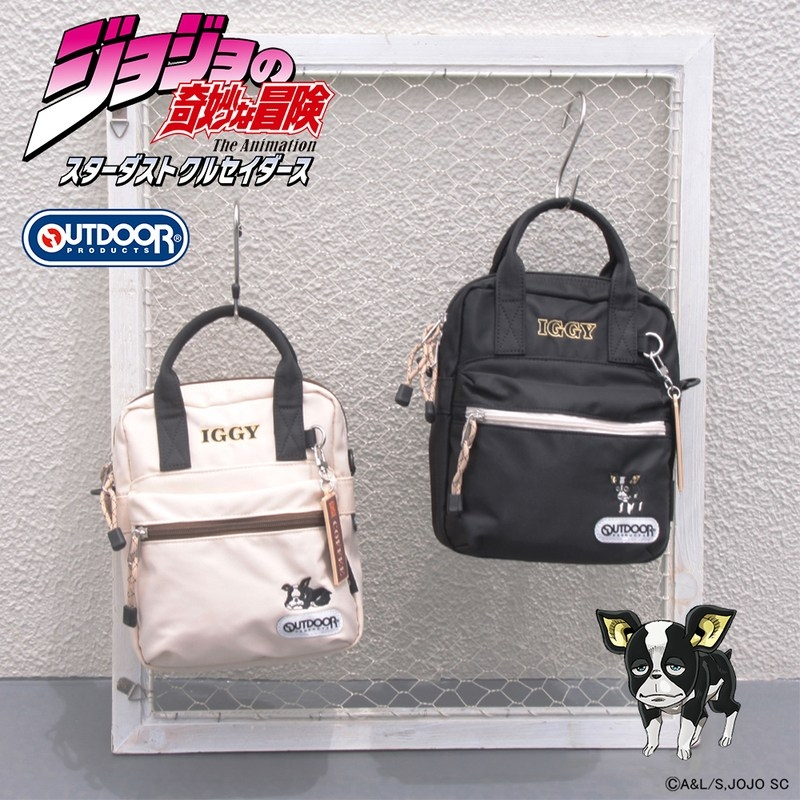 jojo_goodscheck's tweet photo. ジョジョ×OUTDOOR PRODUCTSのコラボバッグが再登場✨

【ジョジョ×OUTDOOR PRODUCTS イギー モチーフミニショルダー】

イギーをモチーフにしたデザインを普段使いで楽しめるミニショルダー！

アニメイトオンラインで予約開始！
https://t.co/3VleHi1XrB https://t.co/YvwGn7BYQ3
