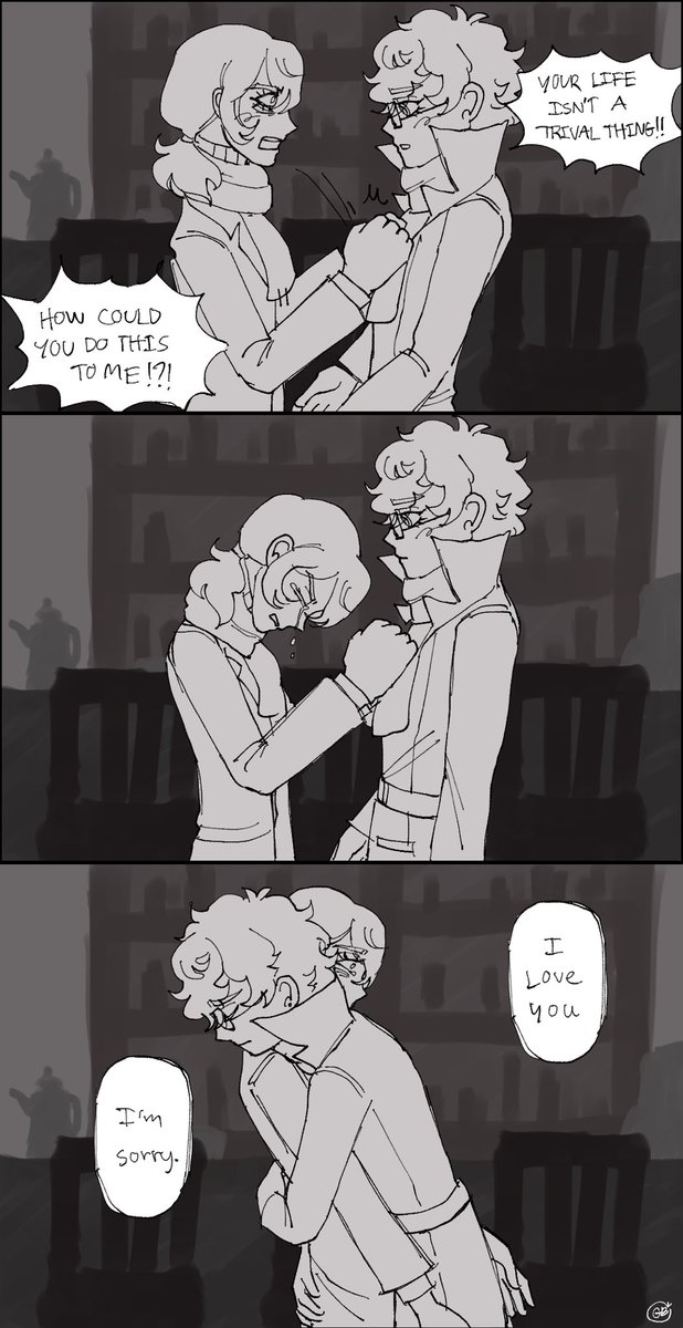 Gingerbelley's tweet photo. No ren smile but will this do (☕️🥞 swap AU) https://t.co/wABaVmfAmr