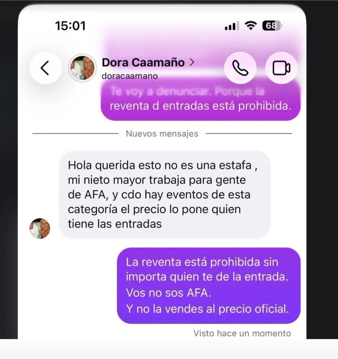 miluufernandezx's tweet photo. Dora, señora grande ya, revendiendo entradas para la despedida de Messi. Cómo las tiene? Todo porque su nieto mayor trabaja para gente de AFA y todos nosotros estamos rezando para conseguir entradas para el martes https://t.co/qaucPVovyv