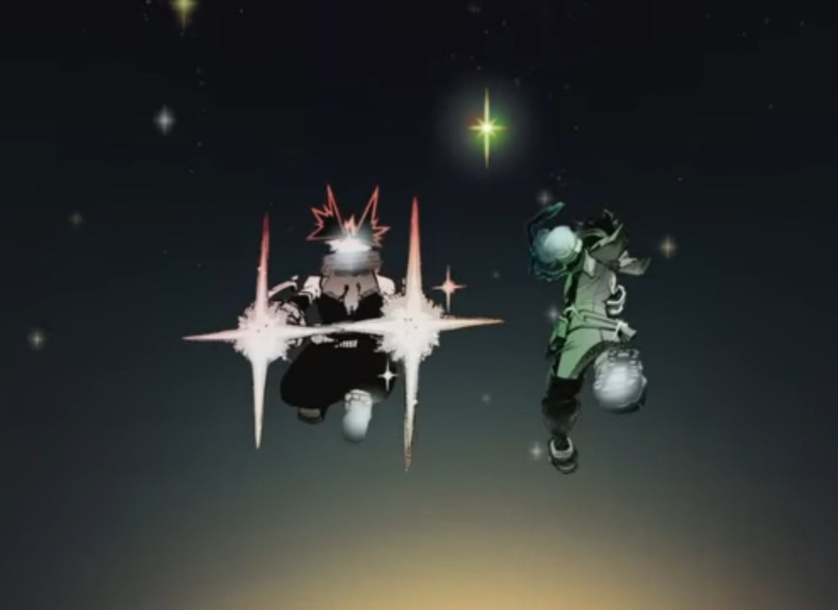 hojjat141yahoo's tweet photo. Cause for bkdk even that has meaning . 
” midoriya couldn't imagine one day standing standing shoulder to shoulder with bakugo ” vs 
 bakugo who wants to stand shoulder to shoulder, next to midoriya .. already was doing it all along without midoriya's realization https://t.co/AA1mWzR8np