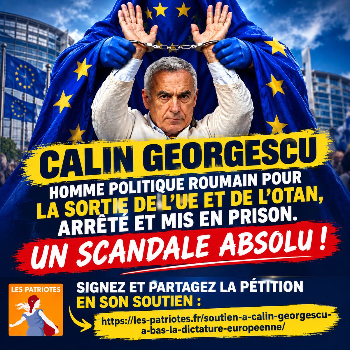 LesPatriotes_06's tweet photo. La lutte est partout 🇨🇵🤝🇷🇴 
#SoutienGeorgescu
https://t.co/dJMNExHsqu https://t.co/b9VrUeIomY