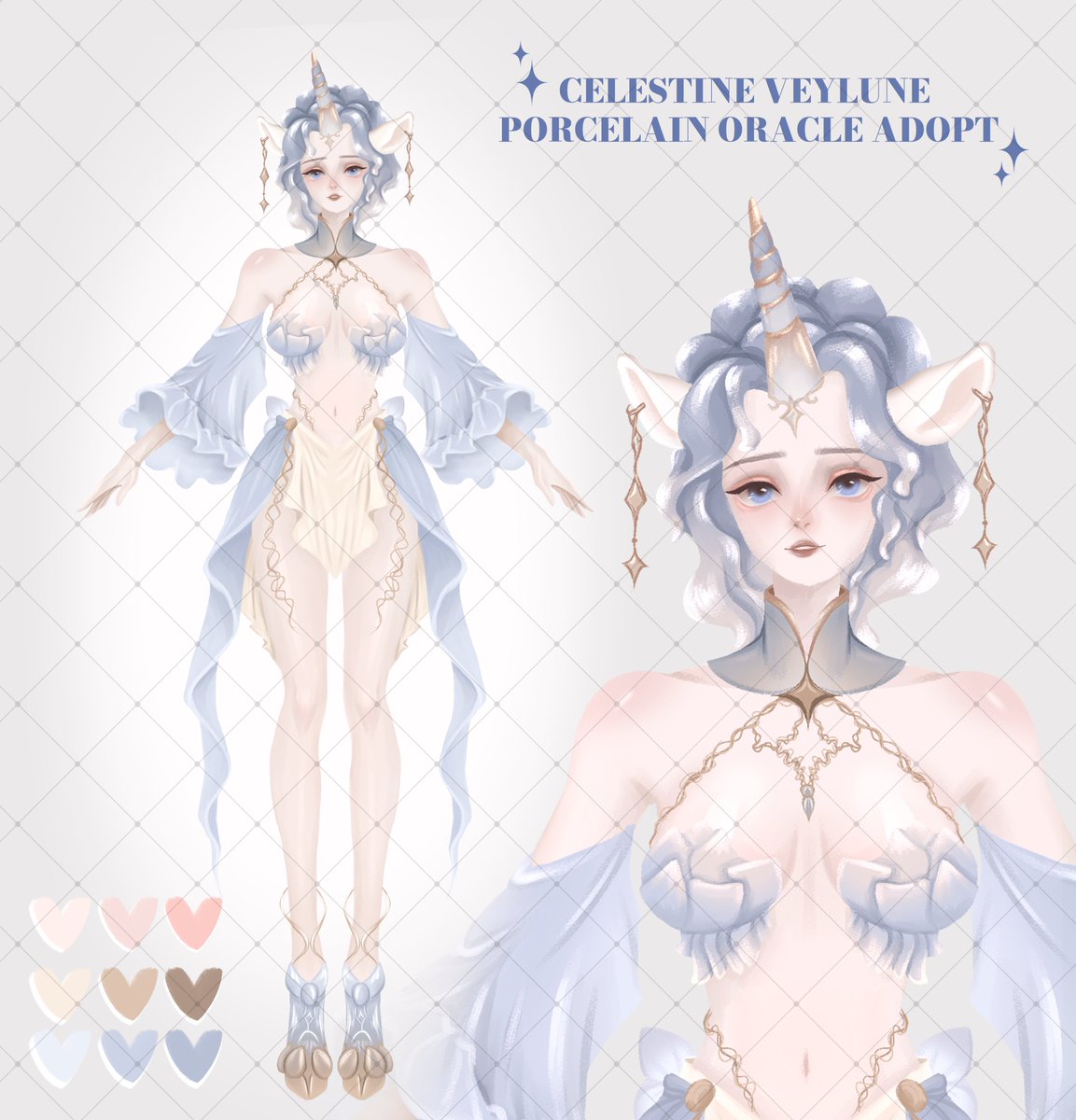 xussoul's tweet photo. my new adopt!

✦ CELESTINE VEYLUNE ✦
A dreamy porcelain unicorn with shimmering blue curls, delicate bronze accents &amp; an ethereal fantasy aesthetic ♡

To adopt her, comment or send me a DM! ♡

#adopt #ponyadopt #unicorn https://t.co/u4zfaZqeZ3