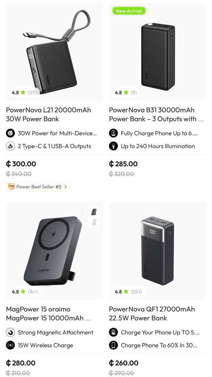 george_kingskid's tweet photo. 🔋 Your phone is on 8% and ECG has started doing hide and seek 😂

You need backup power in the form of Power banks, fast chargers, cables & more from Oraimo👇🏾 https://t.co/jemgRMfOXW
🎟️Using Promo Code MCPAPUOXIE0U = EXTRA discount
🚚 FREE delivery above GH¢90 nationwide
💵 Cash On Delivery available

#Oraimo #KeepExploring