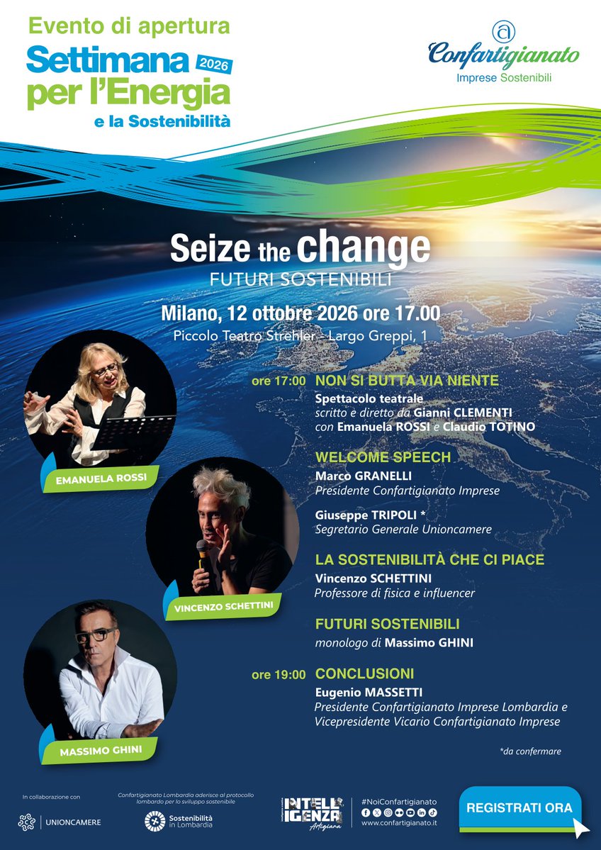 APIdal1946's tweet photo. Dal 19 al 24 ottobre, torna la Settimana per lโEnergia e la Sostenibilitร 2026 di Confartigianato Imprese sostenibili.
Per conoscere il programma e confermare la presenza
https://t.co/HK3FQ3FqRM
#API80 #Noiconfartigianato https://t.co/qjeod6vtuh
